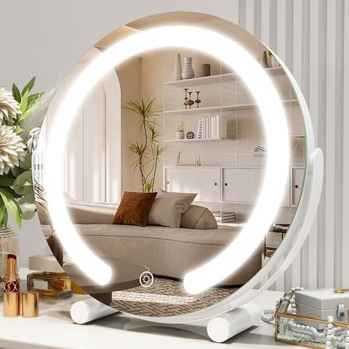 Vierose 18 Inch Large Vanity Mirror with Lights, Round LED Makeup Mirror, Light Up Mirror Makeup ... | Amazon (US)