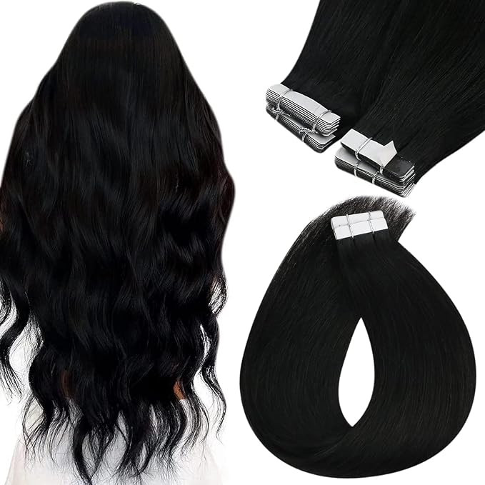 Sunny Hair Tape in Hair Extensions Real Human Hair Invisible Remy Hair Extensions Tape ins for Wo... | Amazon (US)