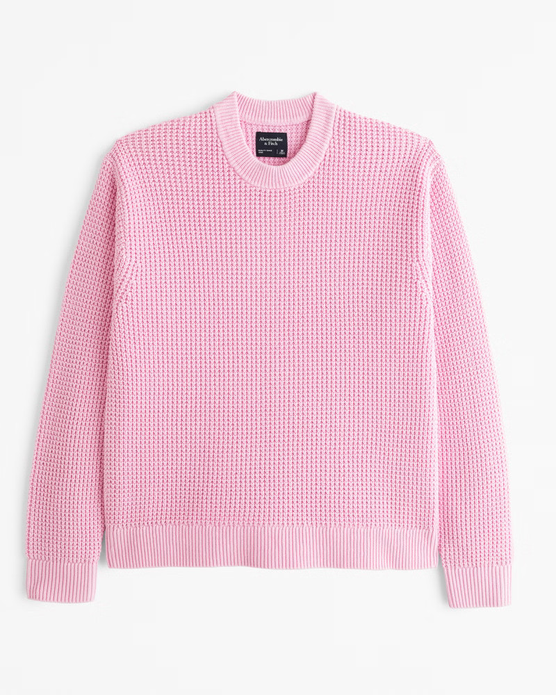 Oversized Waffle Crew Sweater | Abercrombie & Fitch (US)