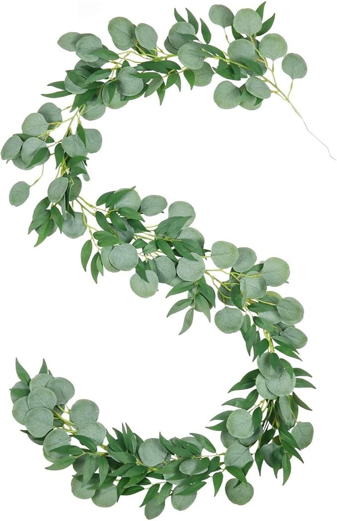 Katigan 6.56Ft Artificial Silver Dollar Eucalyptus and Willow Leaves Vines, Hanging Leaf Garland ... | Amazon (CA)