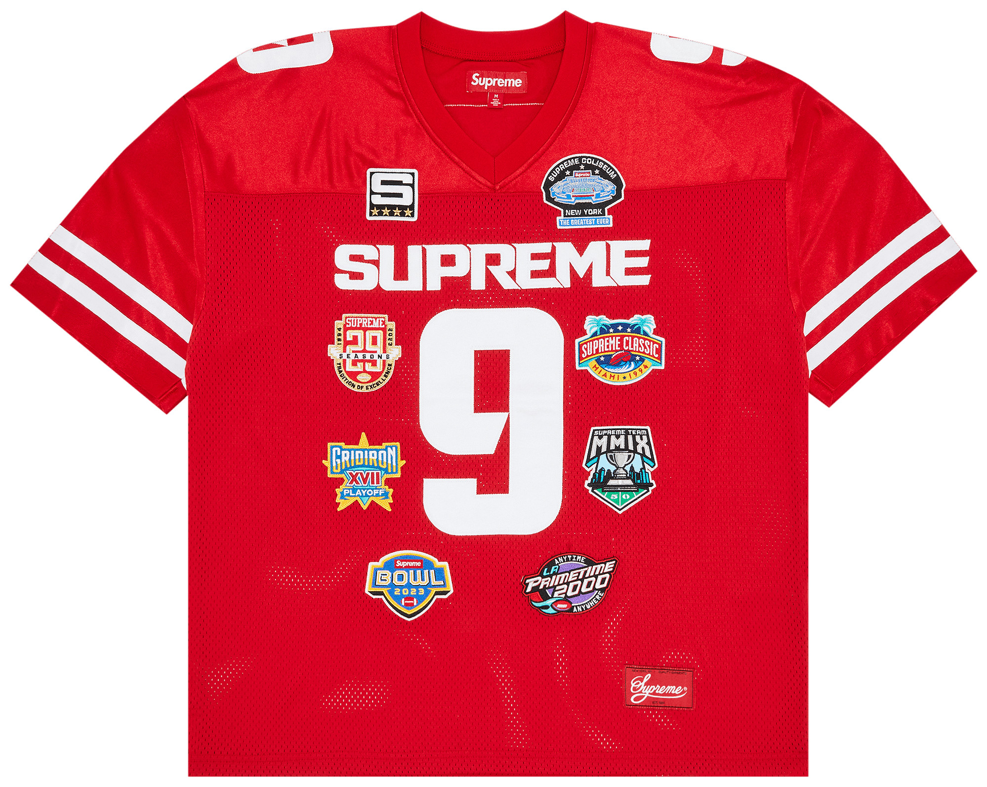 Buy Supreme Championships Embroidered Football Jersey 'Red' - FW23KN30 RED | GOAT CA | GOAT