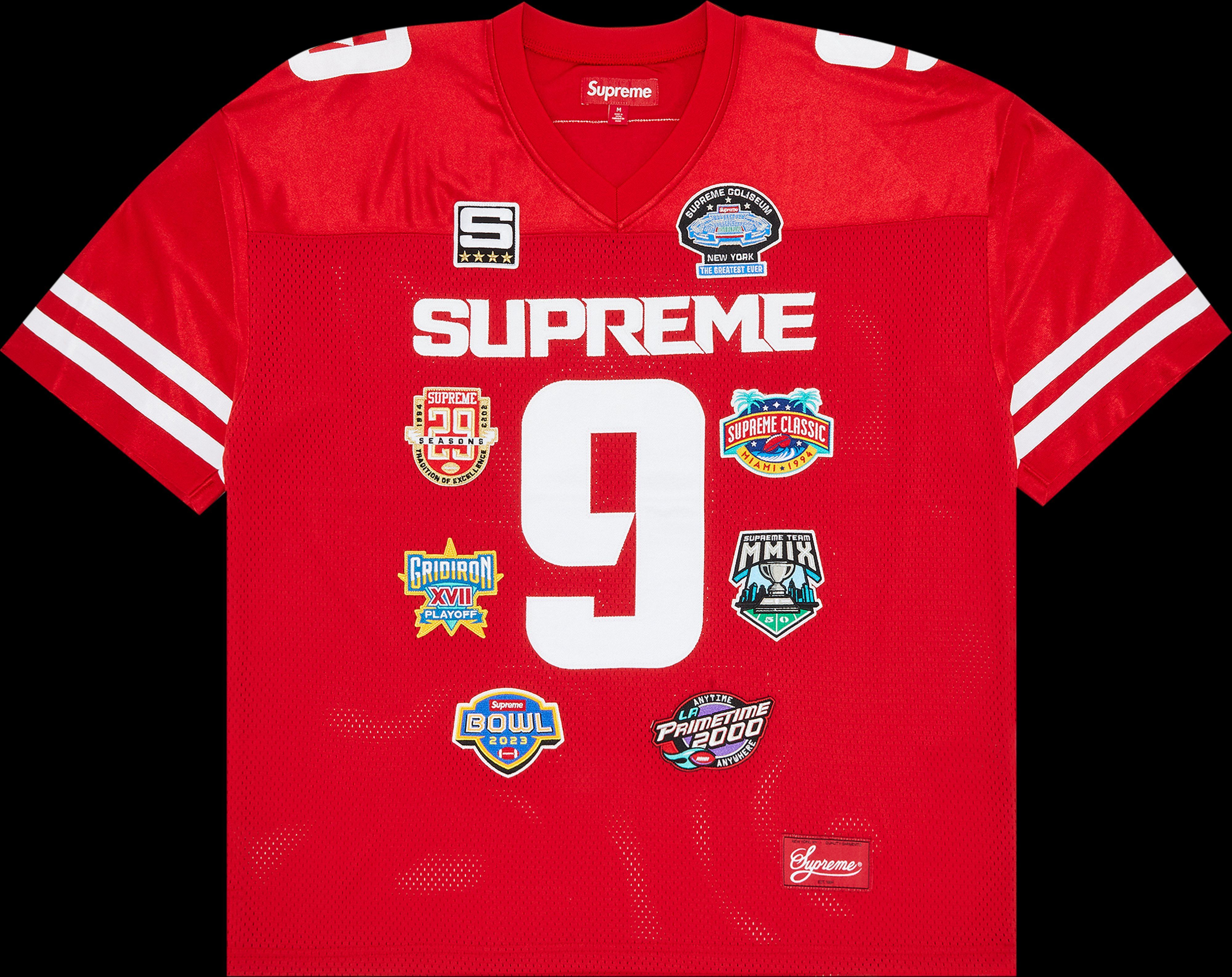 Buy Supreme Championships Embroidered Football Jersey 'Red' - FW23KN30 RED | GOAT CA | GOAT