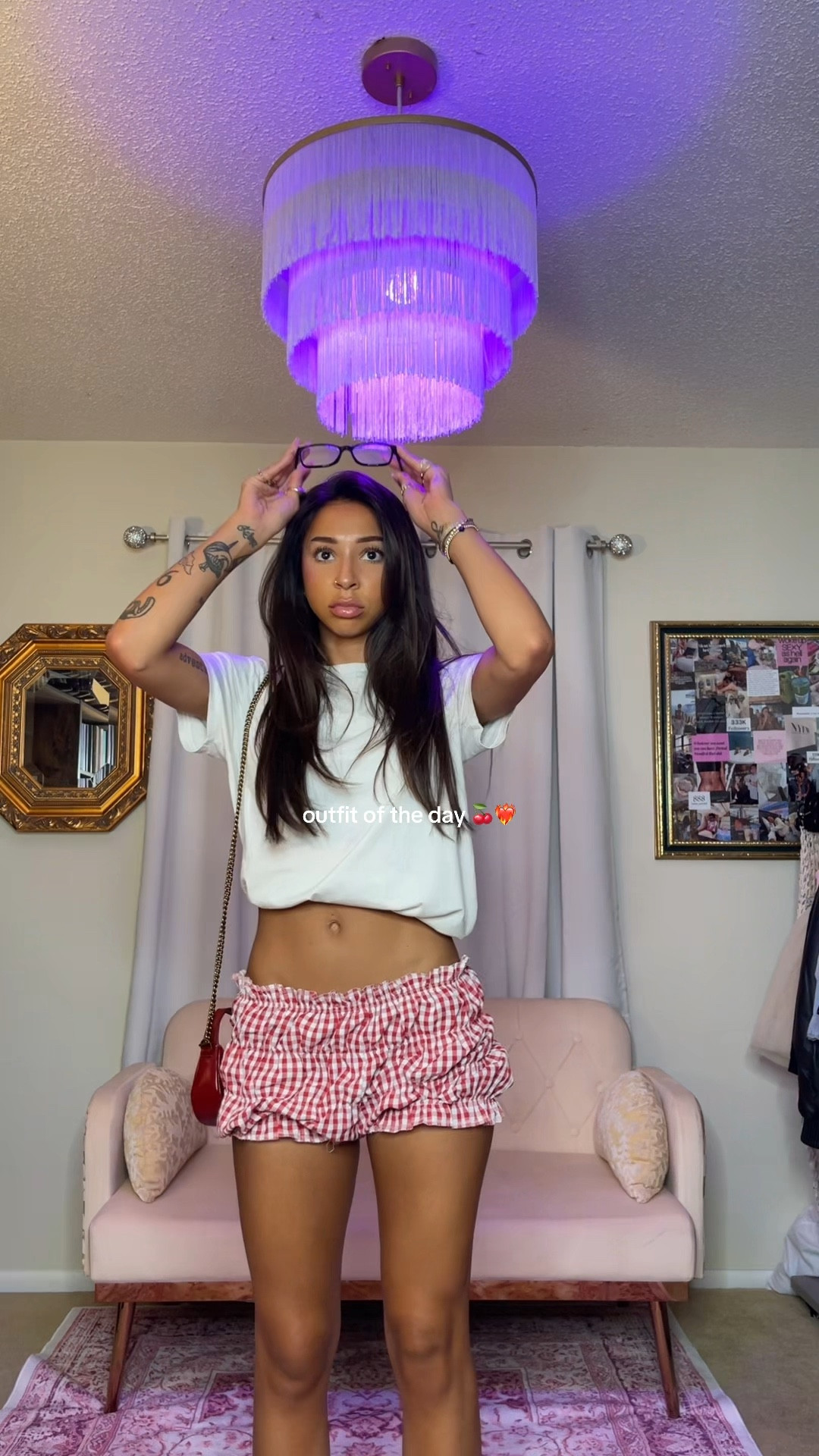 casual everyday outfit idea 🍒❤️‍🔥     
(Outfit Details) ⬇️

top: H&M
shorts: Amazon
boots: nastygal (sold out but I added similar!)
bag: Kurt Geiger 2024 holiday collection (linked the black version!)

🎀