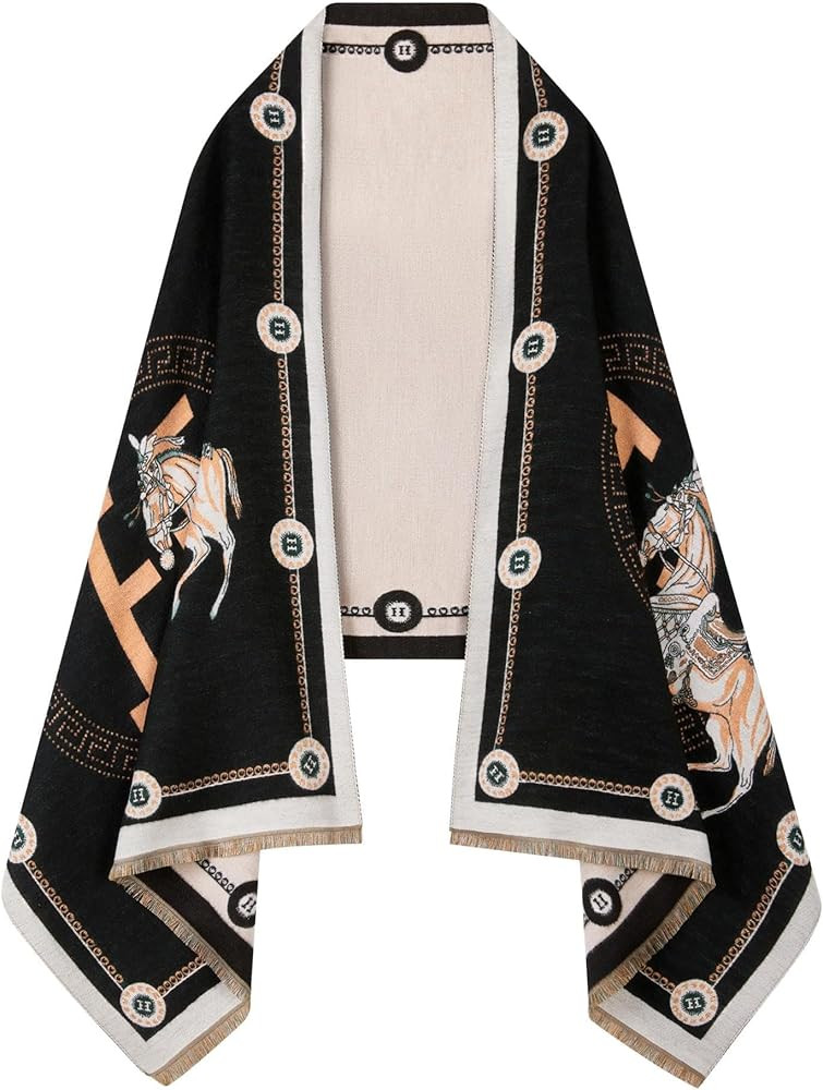 Women's Reversible Pashmina Shawl Wrap for Women Big Scarf Holiday Gifts | Amazon (US)