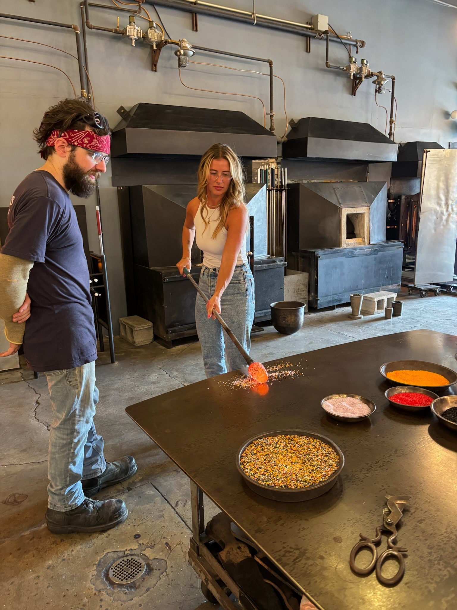 🔥 The glassblowing girlie era has officially begun 

Had the coolest time at @theglassasylum in Chagrin Falls, OH making our own custom pieces. from Halloween ghosts to wine glasses and vases, they teach you how to bring it all to life (with a little heat and a lot of magic).

Would you try glassblowing? Drop a 🔥 if it's on your fall bucket list!

 #ChagrinFalls #OhioAdventures #CLEweekend #SupportLocalCLE #GlassBlowingExperience #CLEthingsToDo #HandmadeVibes #FallFun #LocalGem #ExploreCLE #SaucedBySunday