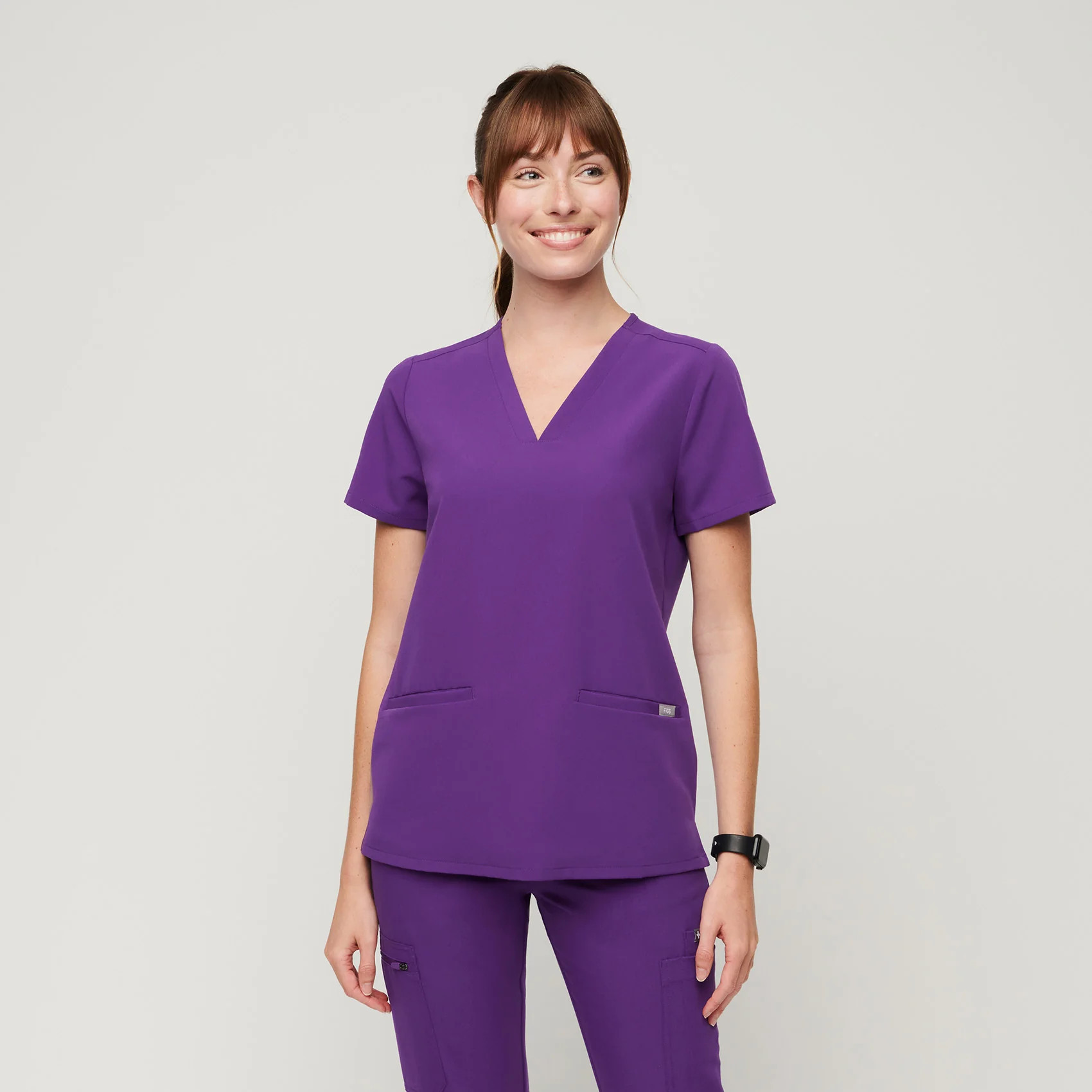 Women's Casma Three-Pocket Scrub Top - Digital Grape · FIGS | FIGS