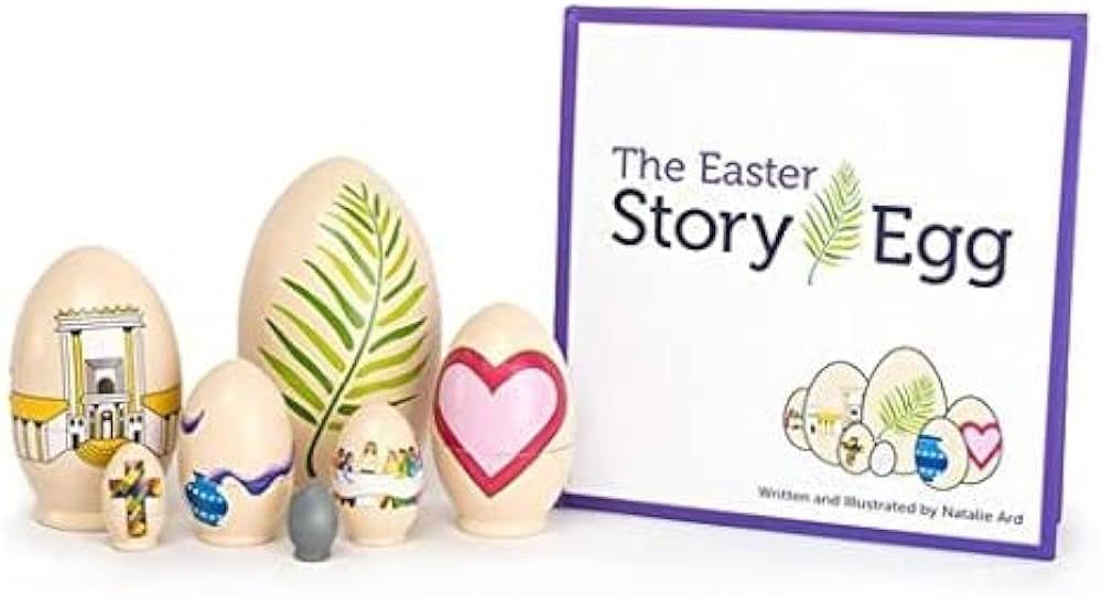 The Easter Story Egg - With Storybook about Resurrection - Colorful Hand Painted Nesting Dolls To... | Amazon (US)