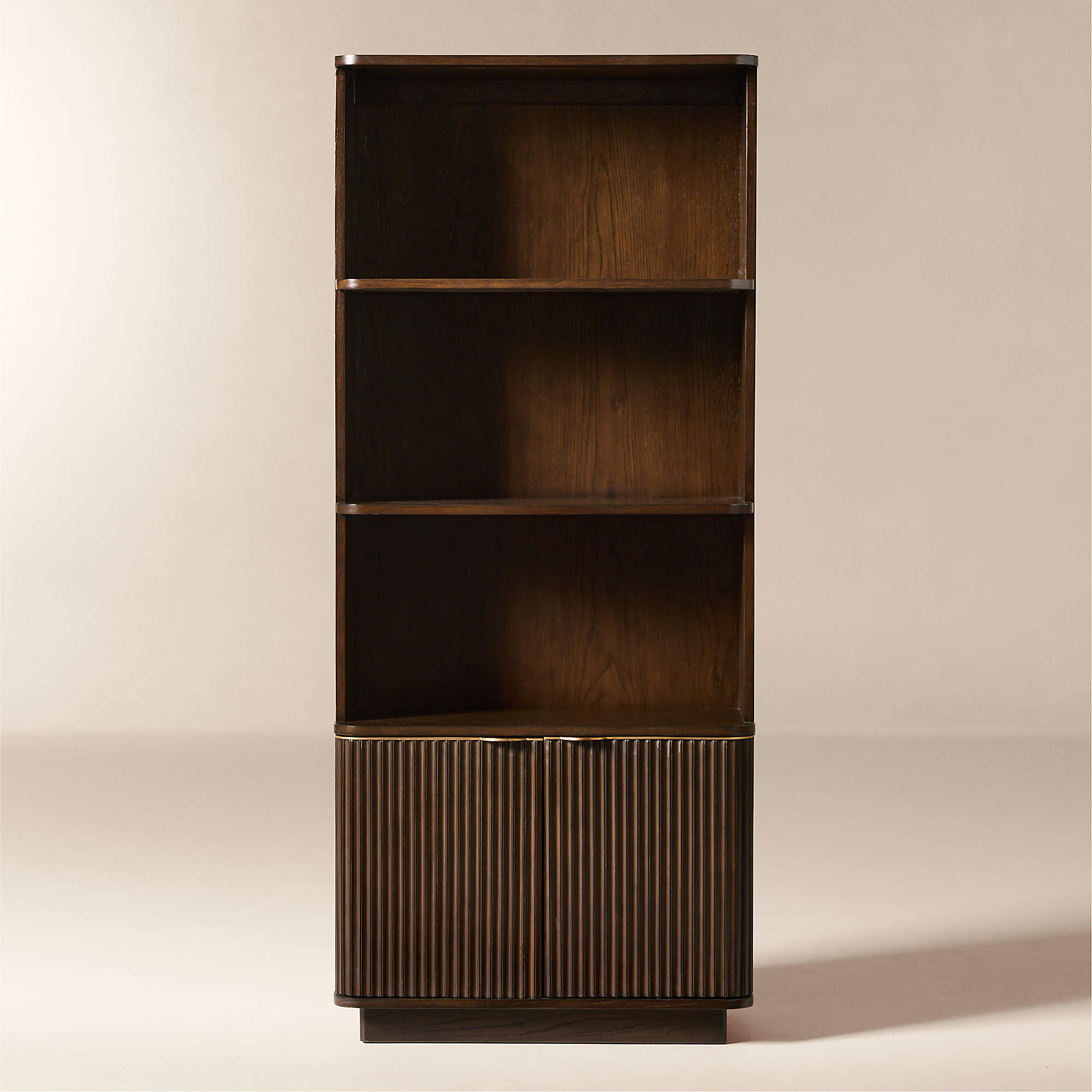 Davison Fluted Dark Oak Bookcase + Reviews | CB2 | CB2