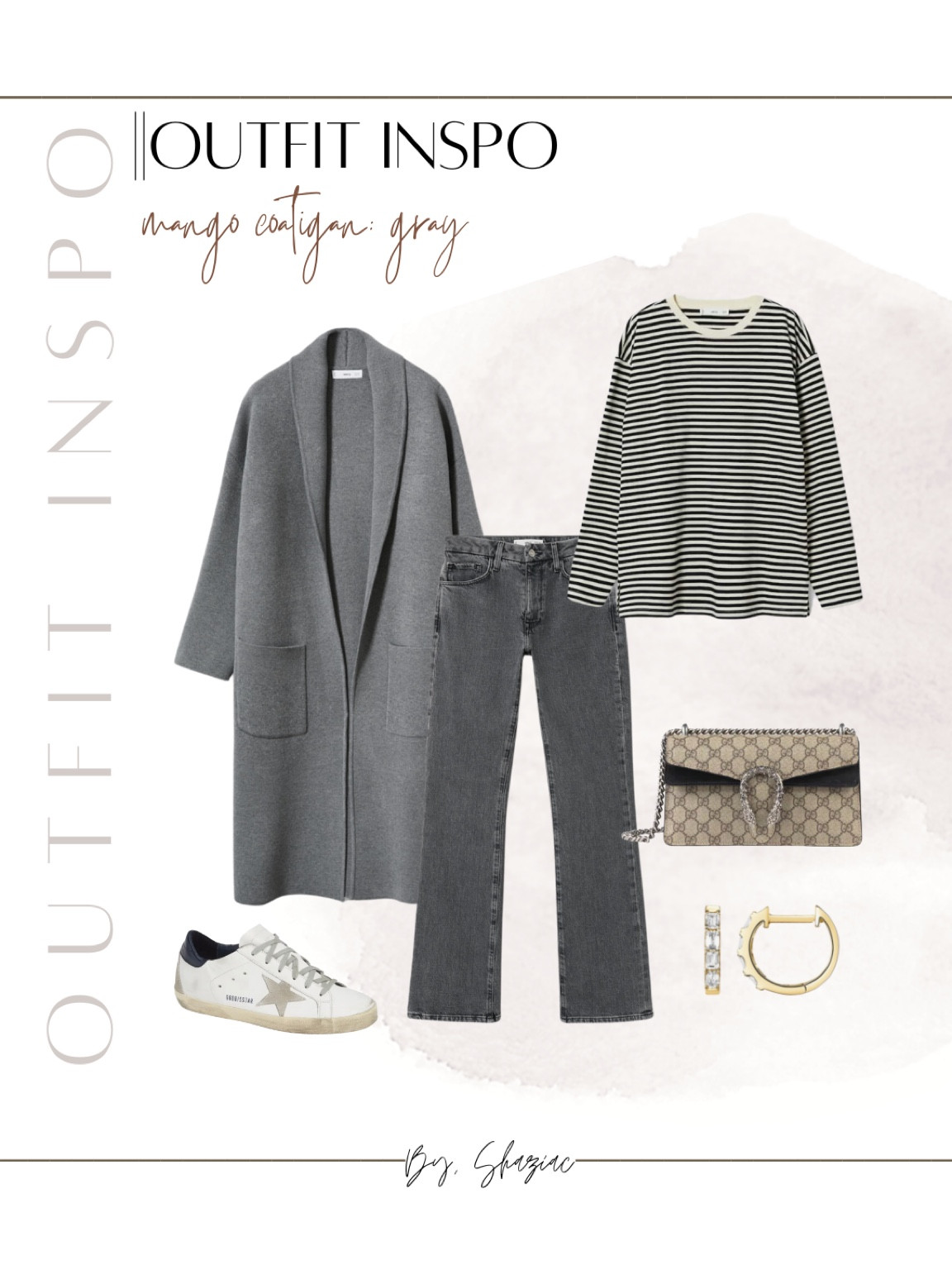 Outfit Inspo- Mango Coatigan in gray. 

Casual fall outfit. Transitional outfit. Golden goose. Gucci. Stripped tee. Straight leg jeans. 

#LTKshoecrush #LTKSeasonal #LTKstyletip