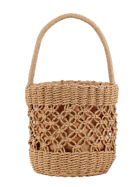 'Arnia' Handmade Rattan Bucket Bag | Goodnight Macaroon