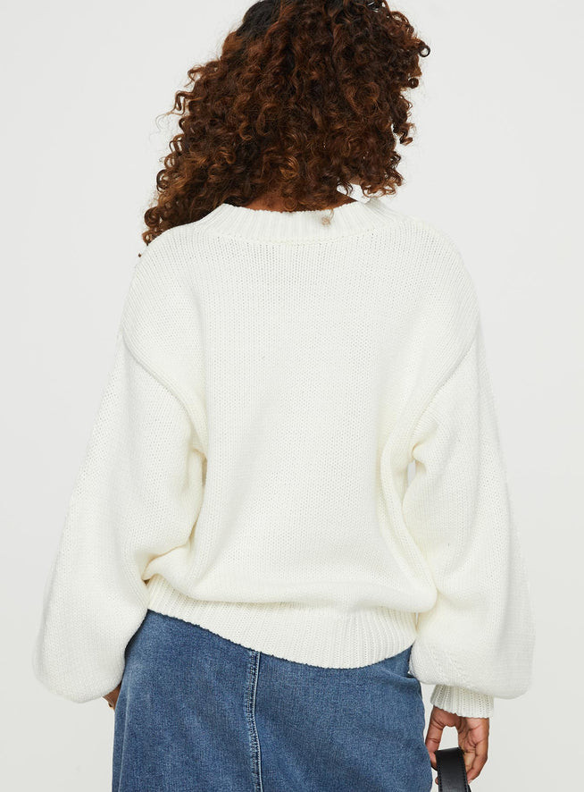 Harmony Knit Sweater White | Princess Polly US