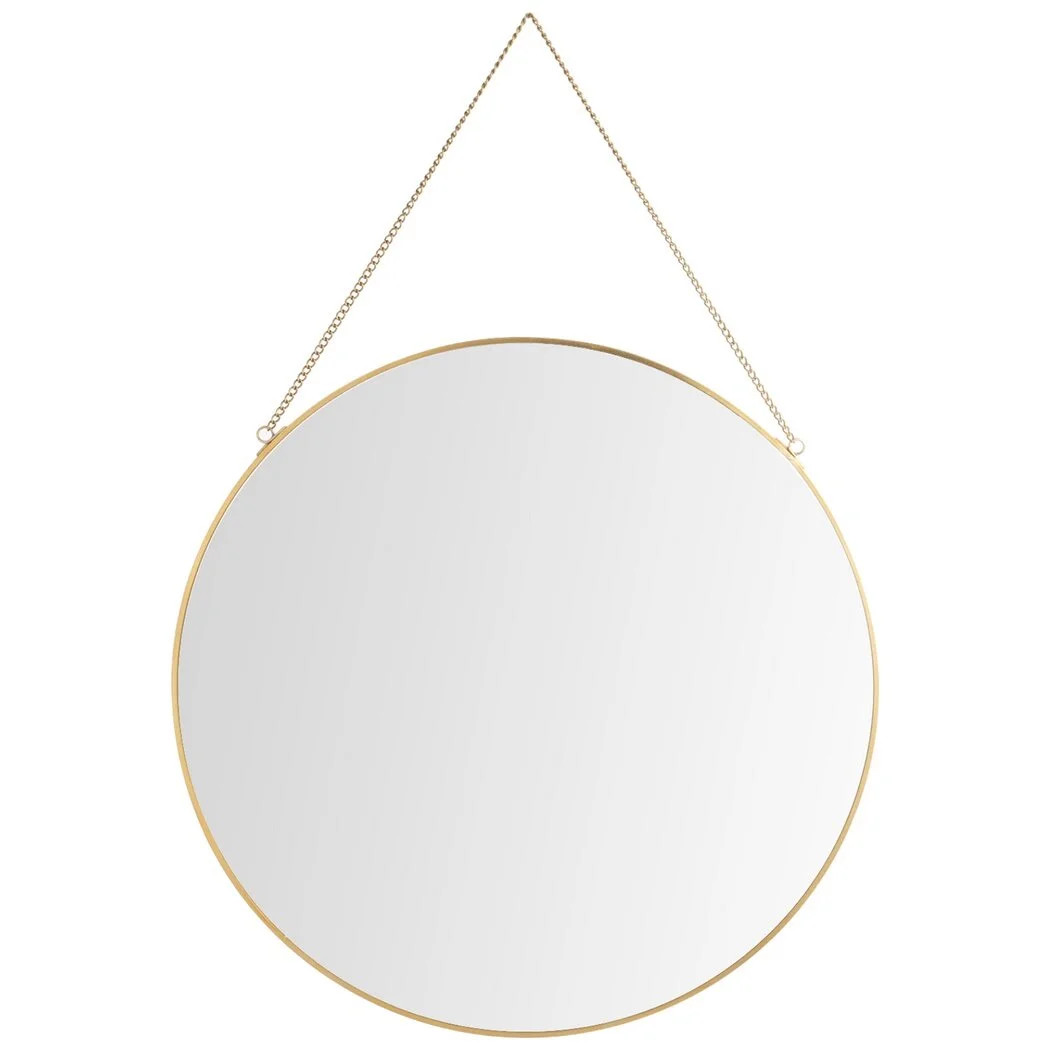 Wall Mirror, 15.7in Hanging Round Mirror with Chain, Golden Metal Frame Circle Mirror for Bathroo... | Walmart (US)
