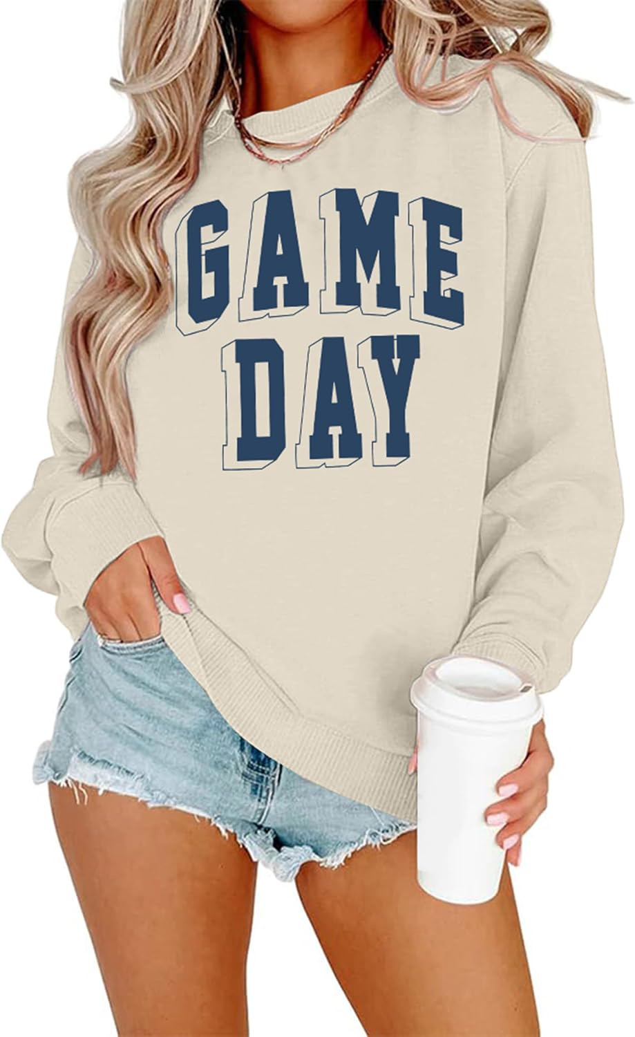 Women Game Day Sweatshirt Game Day Letter Print Long Sleeve Top | Amazon (US)