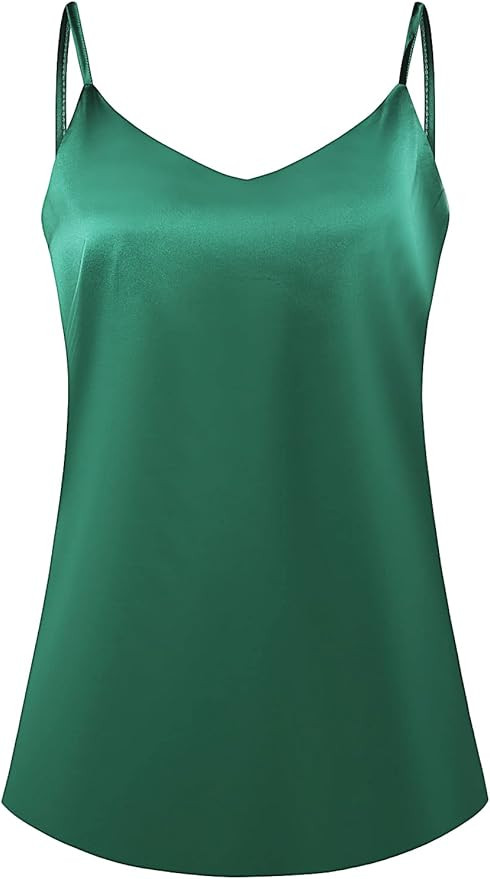 7th Element Womens Silk Satin Camisole Plus Size Tank Tops V Neck Casual Cami Sleeveless Blouses ... | Amazon (US)