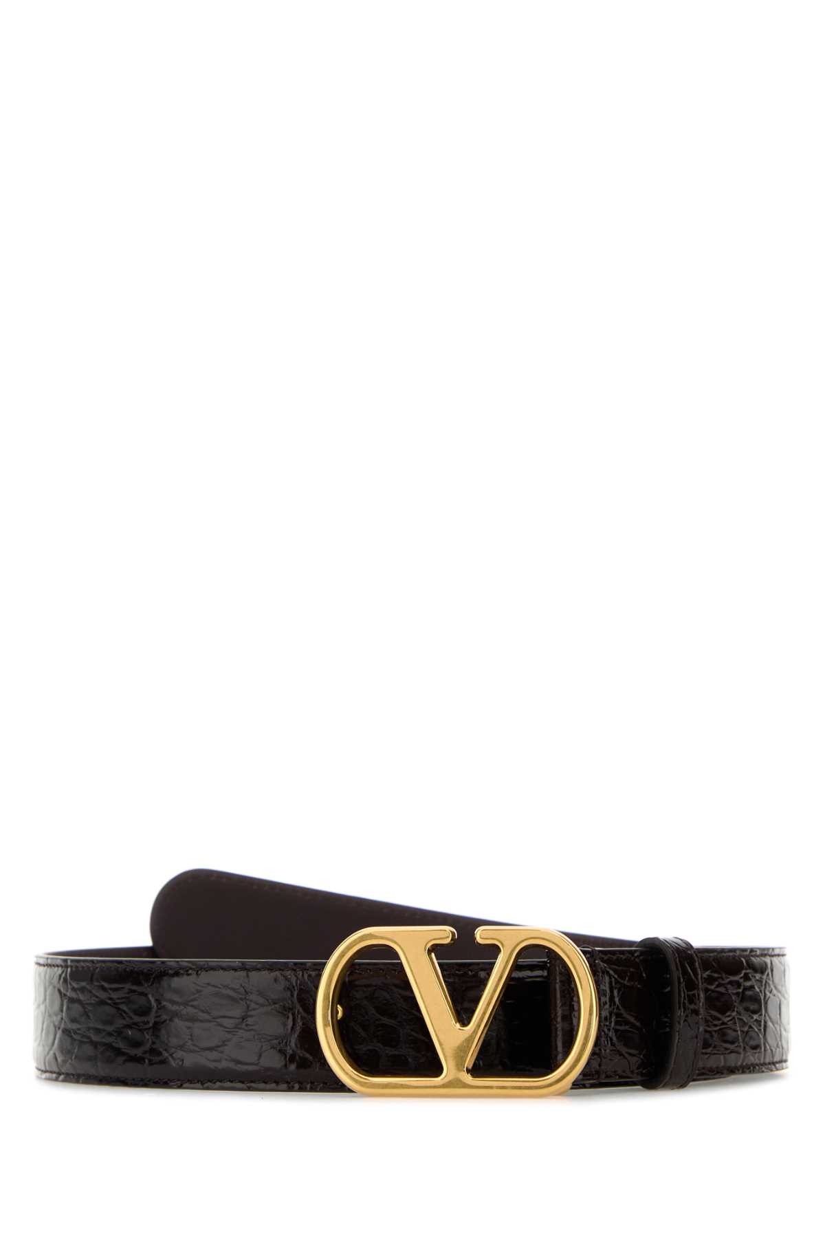 Valentino Garavani Brown Leather Vlogo Belt | Italist.com US