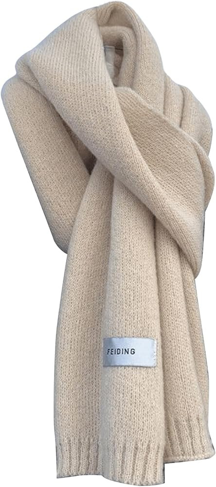 Verdusa Women's Knitted Scarf Letter Patched Neck Gaiter Warm Winter Scarves | Amazon (US)