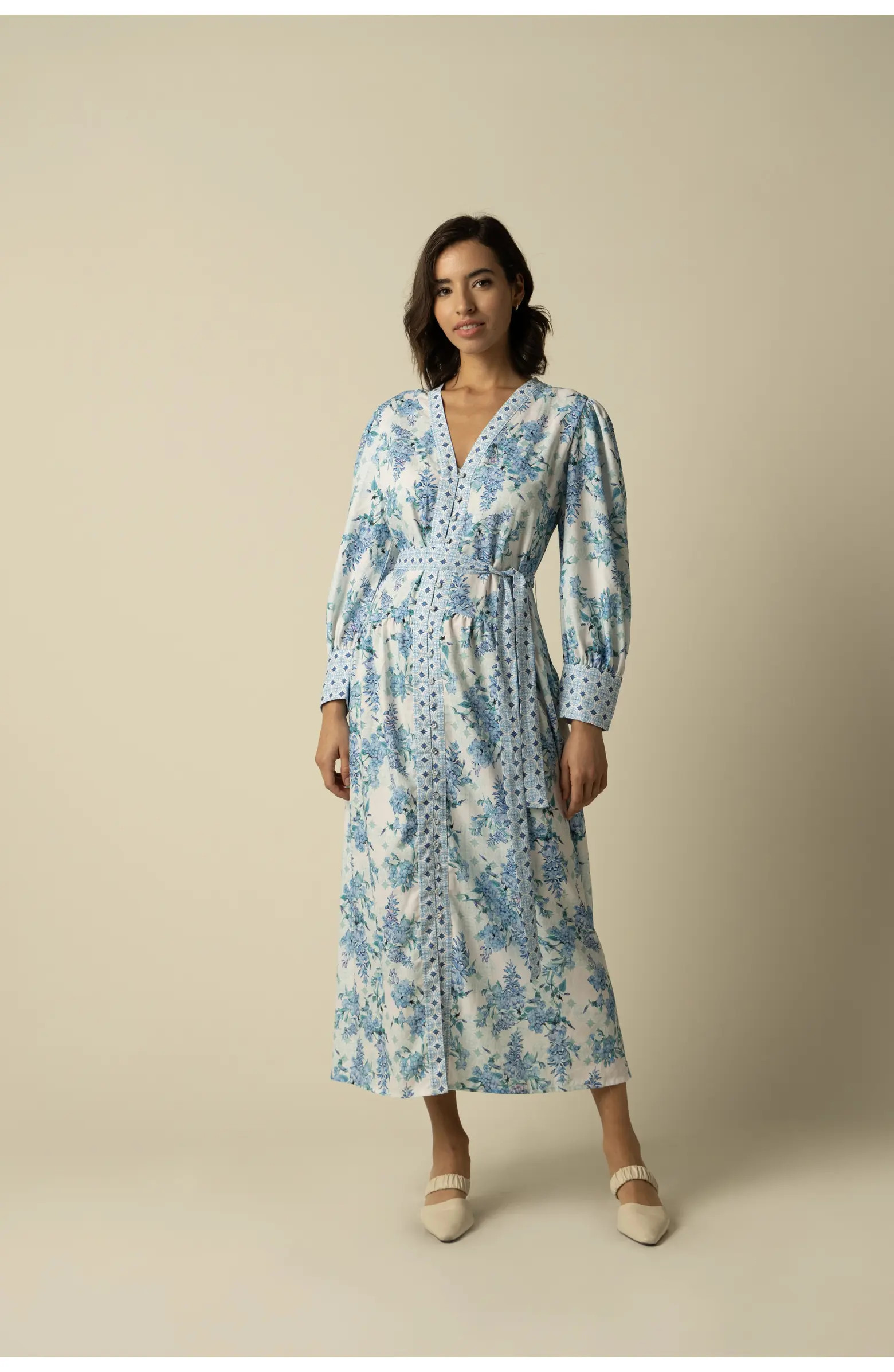 RAISHMA Aaliyah Blue Cotton Dress | Nordstrom | Nordstrom