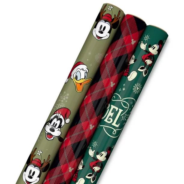 Hallmark Disney Mickey Mouse Christmas Wrapping Paper Bundle with Cut Lines on Reverse (3 Rolls: ... | Walmart (CA)