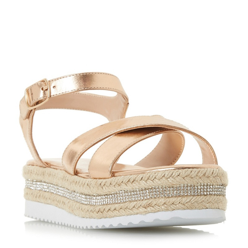 Head Over Heels by Dune - Rose 'Krysstal' Platform Espadrilles | Debenhams UK