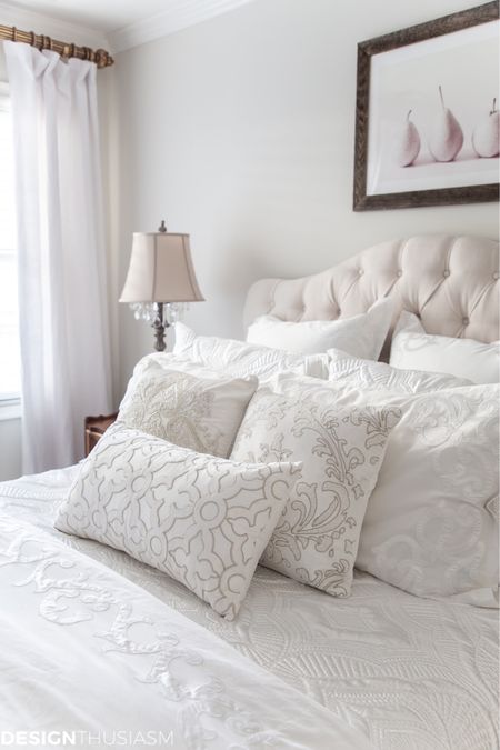 Beautiful soft white bedroom for the perfect place to relax and unwind! 

#LTKstyletip #LTKhome #LTKfamily