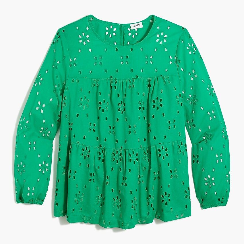 Eyelet tiered popover top | J.Crew Factory