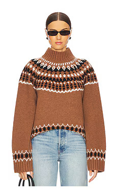 EAVES Cait Fair Isle Sweater in Brown Multi from Revolve.com | Revolve Clothing (Global)