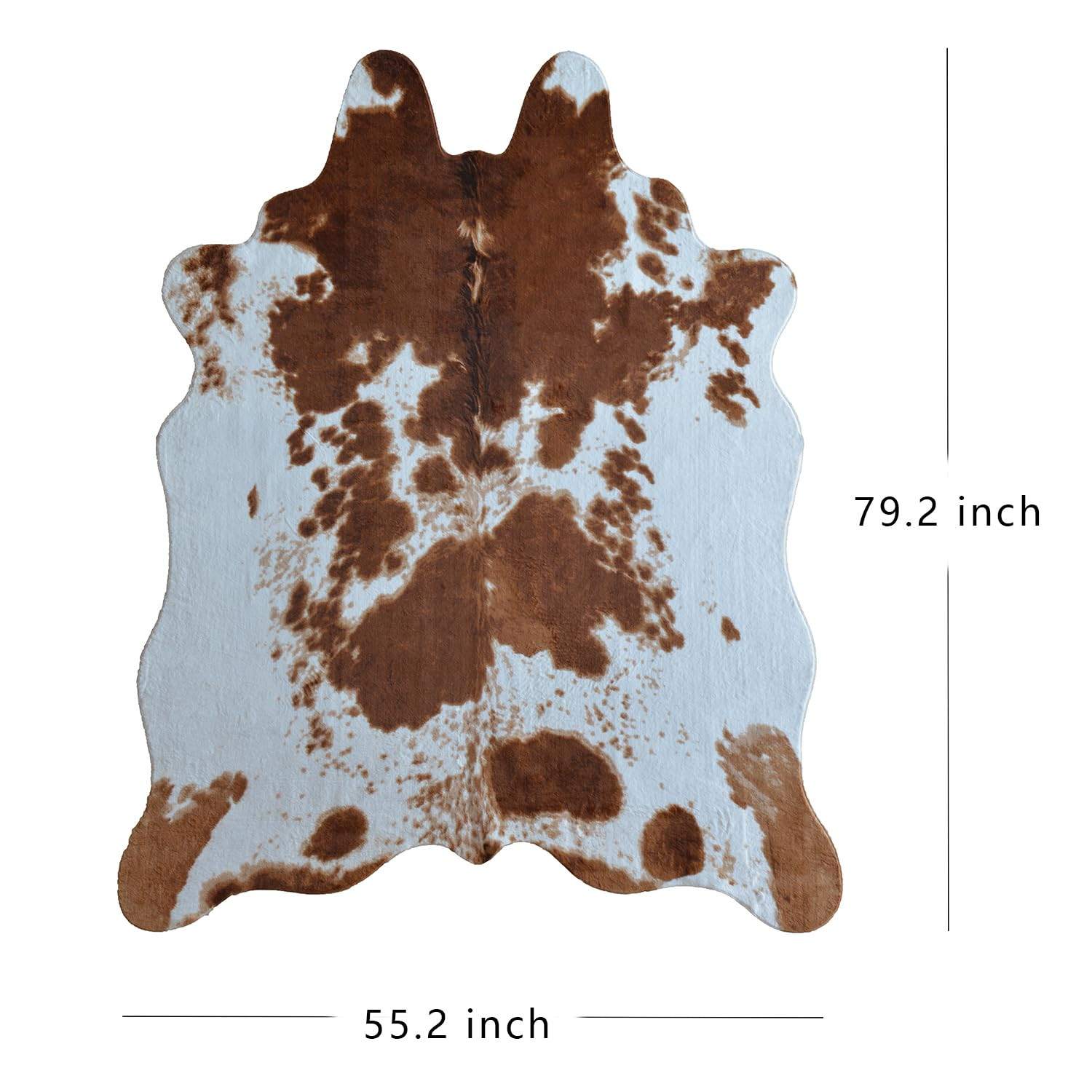 rugoo Premium Brown Cowhide Rug 4.6 ft x 6.6 ft Faux Cowhide Rug Cow Print Rug Faux Animal Skin R... | Amazon (US)