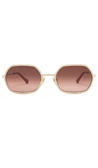 Scalloped Metal Sunglasses in Gold | Revolve Clothing (Global)