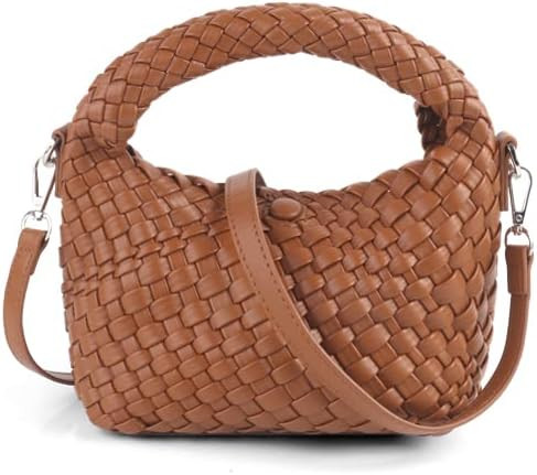 Women's Woven Crossbody Bag, Handmade Braided Tote Purse with Detachable Shoulder Strap, Vintage ... | Amazon (US)