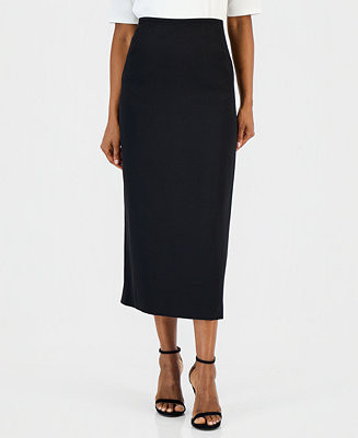 Women's Stretch Crepe Column Midi Skirt | Macy's
