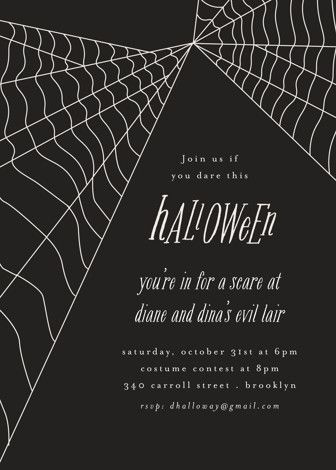 "Web" - Customizable Holiday Party Invitations in Black by Morgan Kendall. | Minted