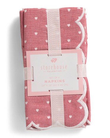 Set Of 6 Heart Crochet Napkins | TJ Maxx