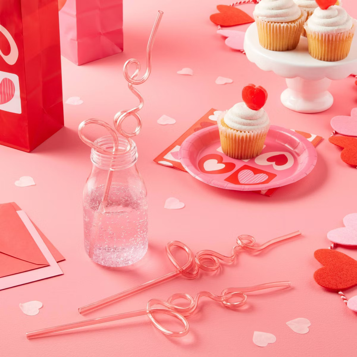 Valentine's Day 3ct Love Script Straws - Spritz™ | Target