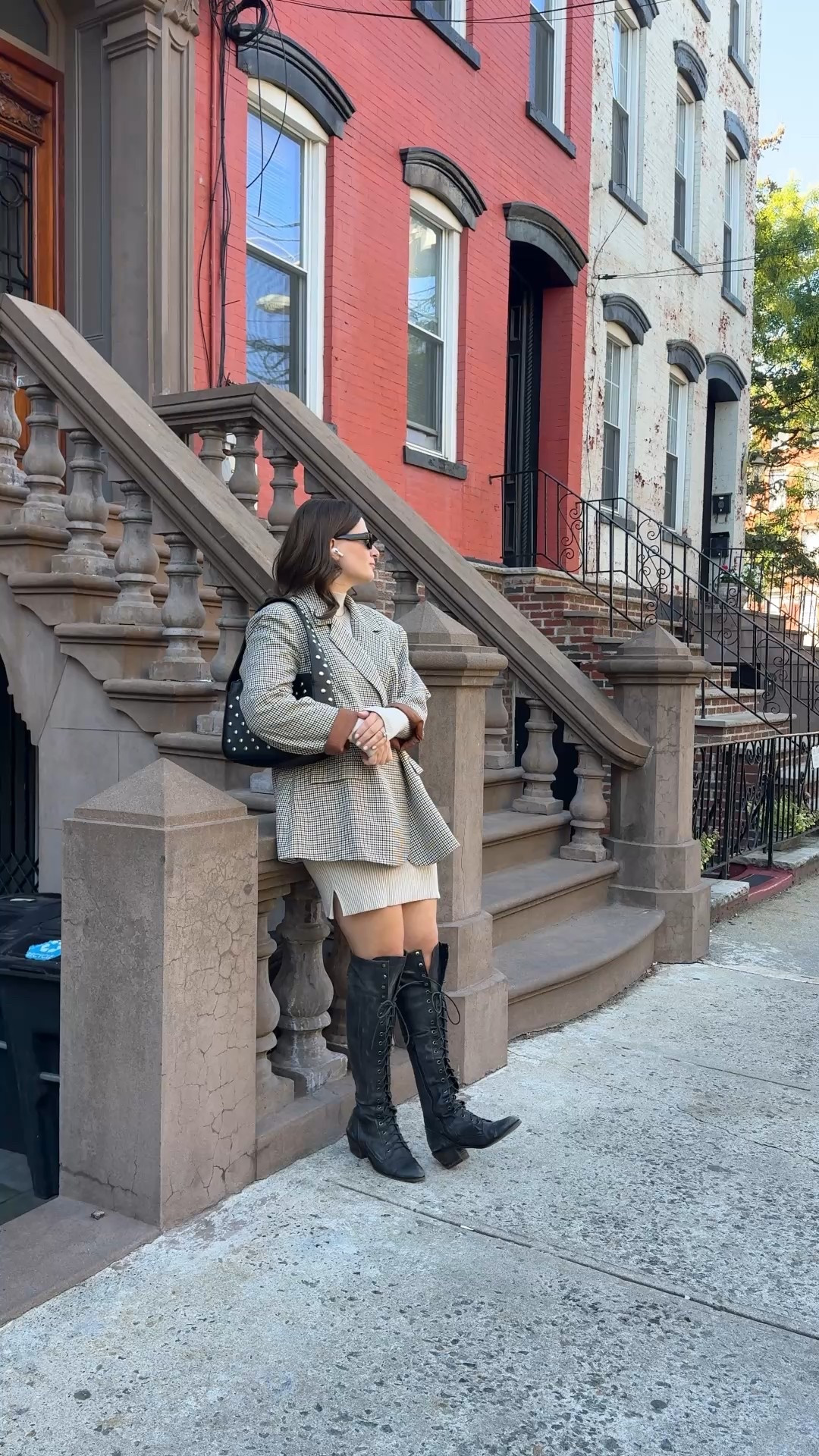 There’s just something about an oversized blazer that screams fall to me. I’m pairing it with a beige sweater dress from Abercrombie and then added in some lace-up knee high boots from Jeffery Campbell. To add a bit more of the playful vibe, I added a studded purse that I got from Amazon—super affordable and fun. 

#LTKFindsUnder100 #LTKStyleTip #LTKSeasonal