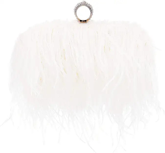 Miuco Women Feather Clutch Purse Shoulder Crossbody Bag Evening Handbags | Amazon (US)