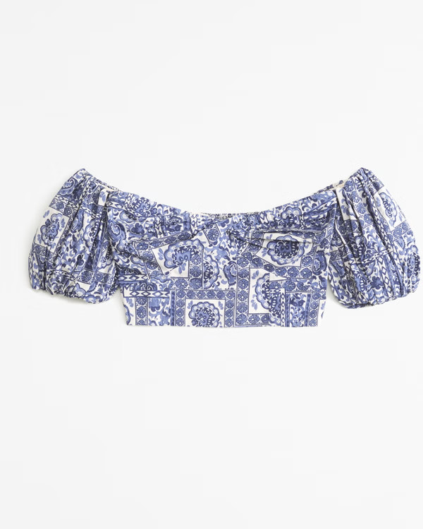 Women's Poplin Off-The-Shoulder Set Top | Women's Tops | Abercrombie.com | Abercrombie & Fitch (US)