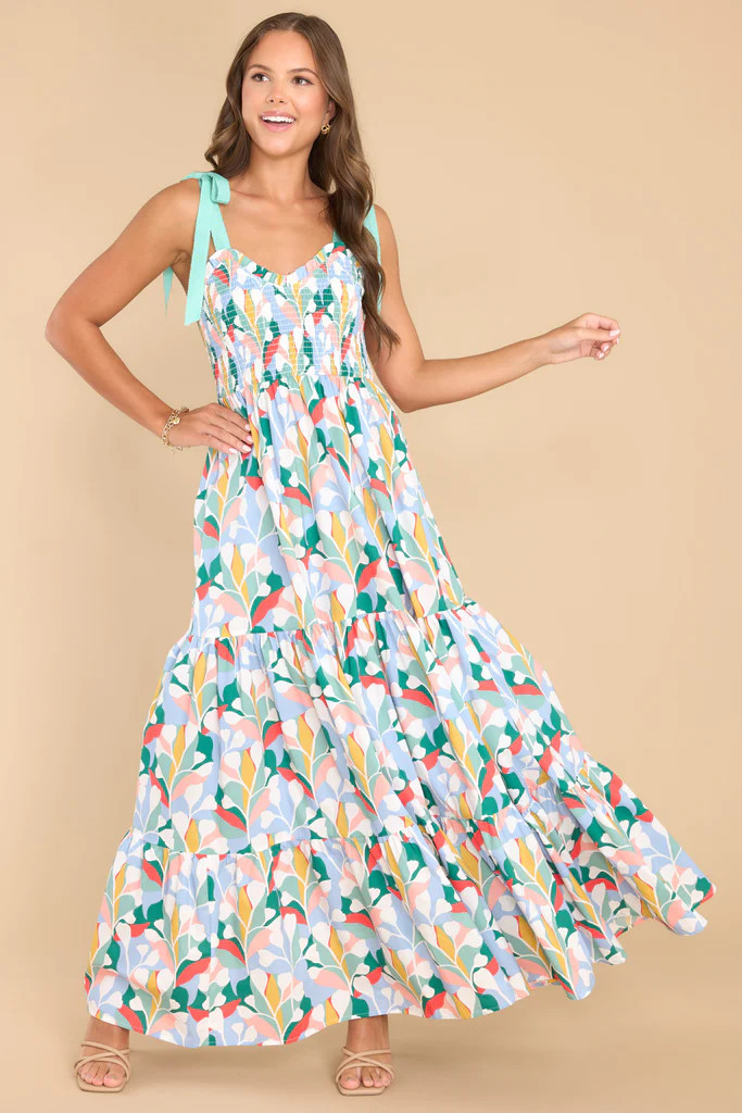 Wishing For You Sky Blue Multi Print Maxi Dress | Red Dress 
