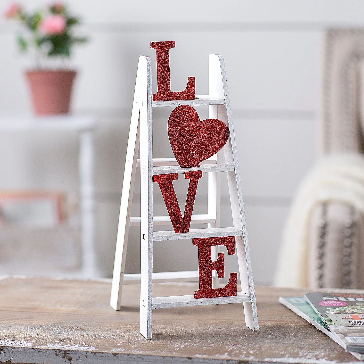 Valentine Ladder Tabletop Decoration, Home Decor, Valentine's Day, 1 Pieces - Walmart.com | Walmart (US)