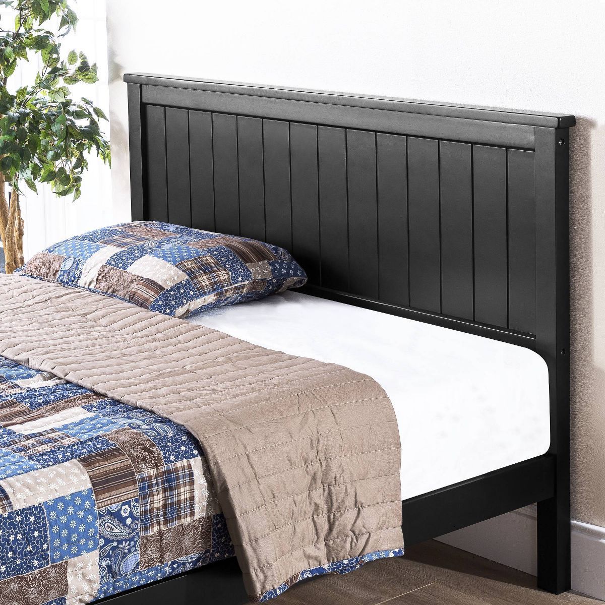 Santiago Wood Platform Bed Frame Black - Zinus | Target
