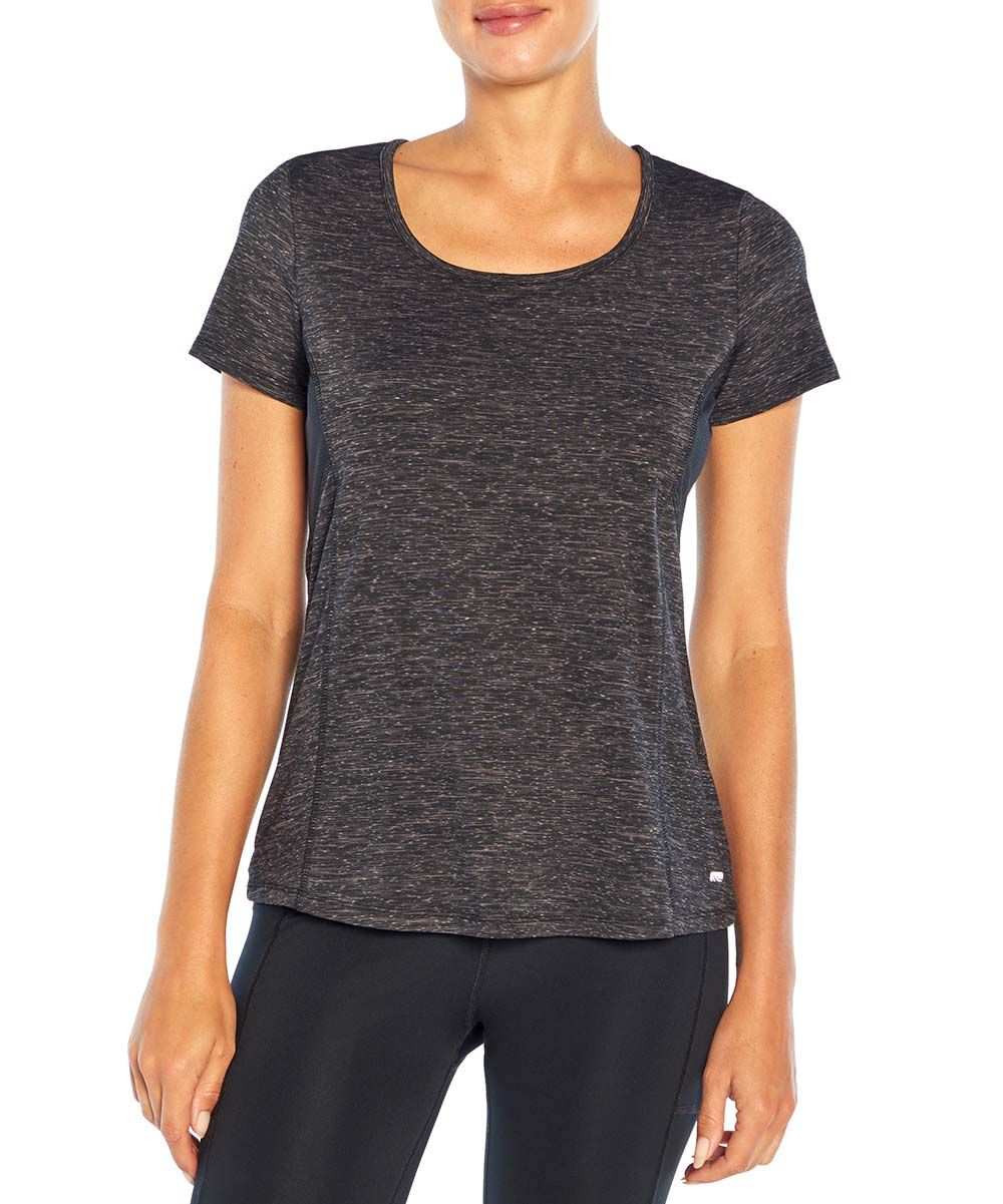 Black Static Space-Dye Jill Tee - Women | Zulily