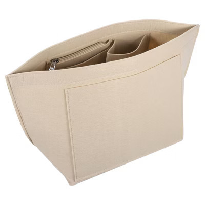 Unique Bargains Felt Makeup Bags and Organizers Multiple Compartments Purse Insert Beige 11 x 6.7 x 10 Inch | Target