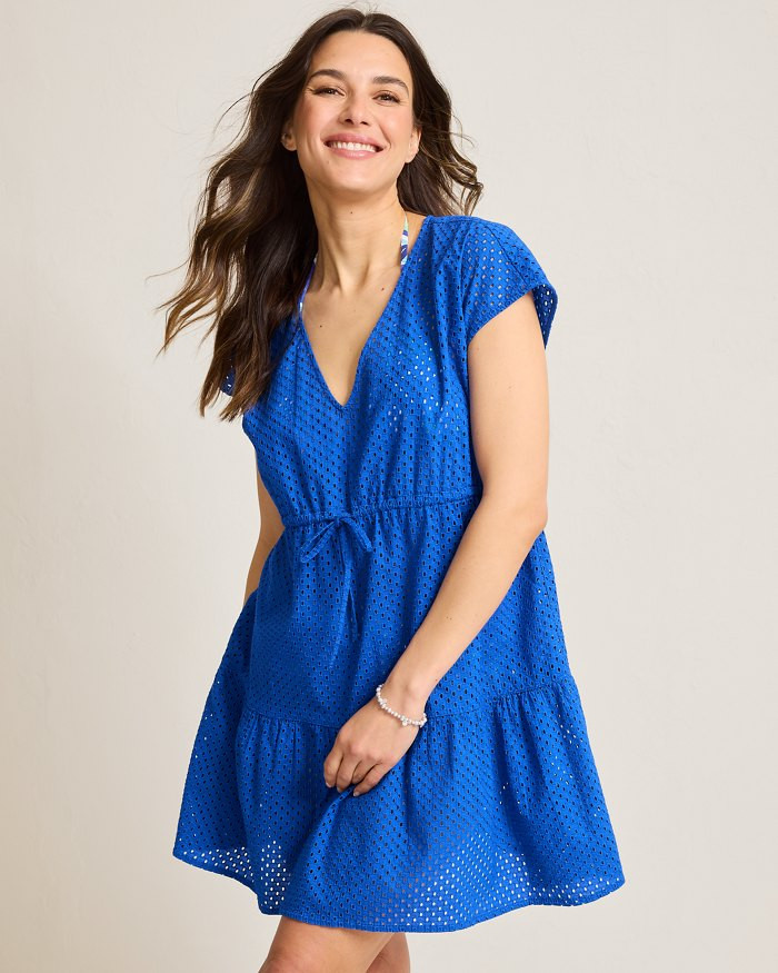 Eyelet Cotton V-Neck Coverup Dress | Tommy Bahama