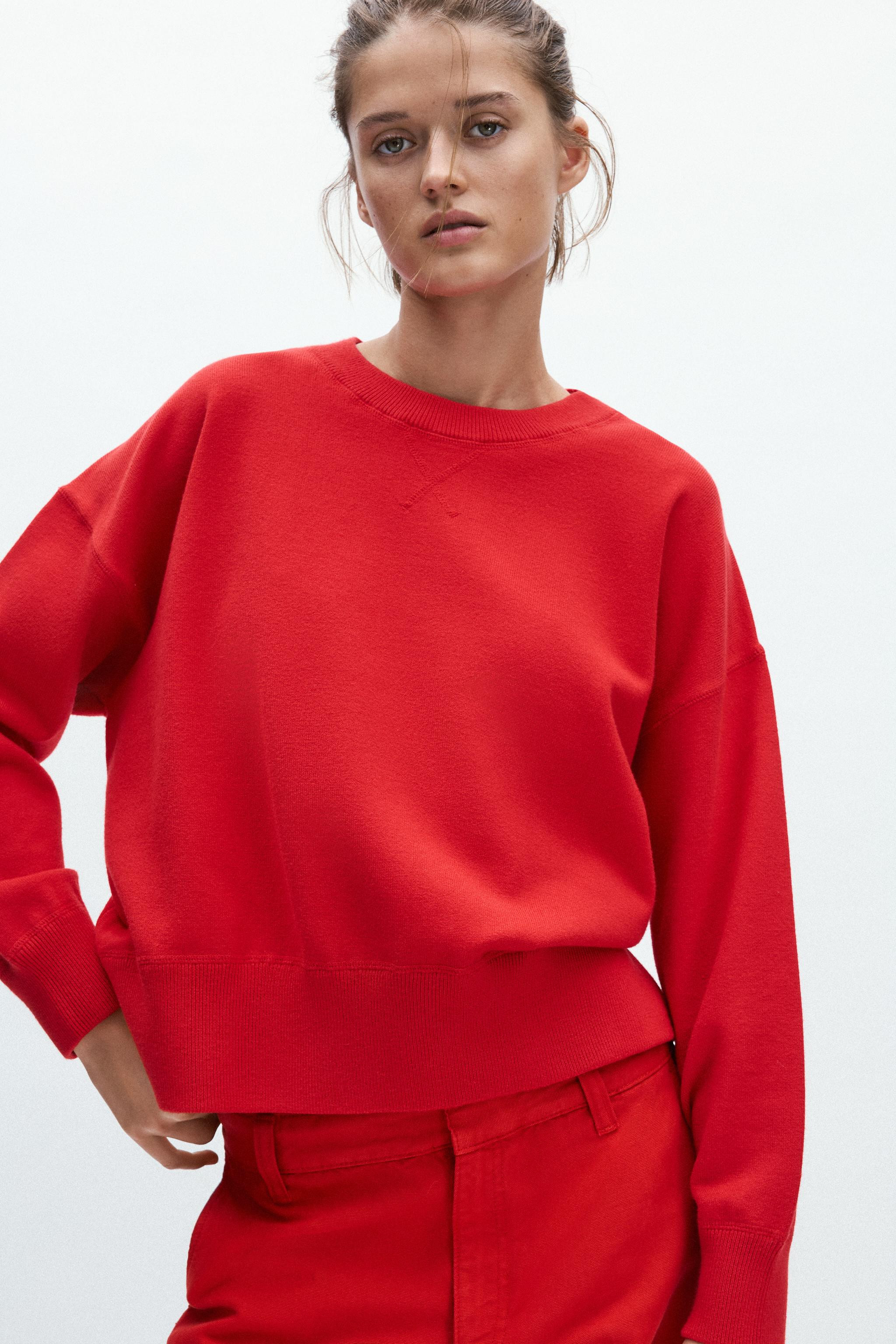PLAIN KNIT SWEATSHIRT | Zara UK