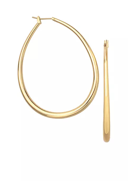 24kt Over Fine Silver-Plated 45-mm. Oval Graduated Hoop Earrings | Belk