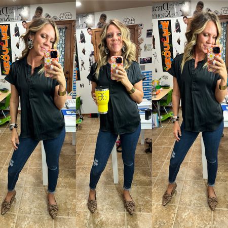 Resharing some of my faves … @oldnavy this shirt is perfect for so many occasions and the rockstar jeans are some of my faves! Paired with shoes from @shopreddress #oldnavy #fallfashion #prefall #reddress 

#LTKOver40 #LTKFindsUnder100 #LTKStyleTip