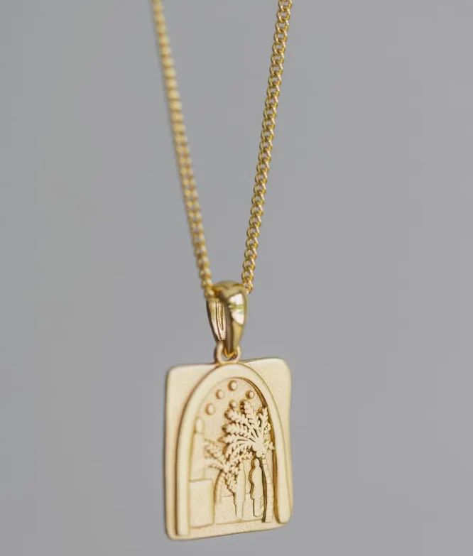 Gold Palm Pendant Necklace | navyBLEU LLC