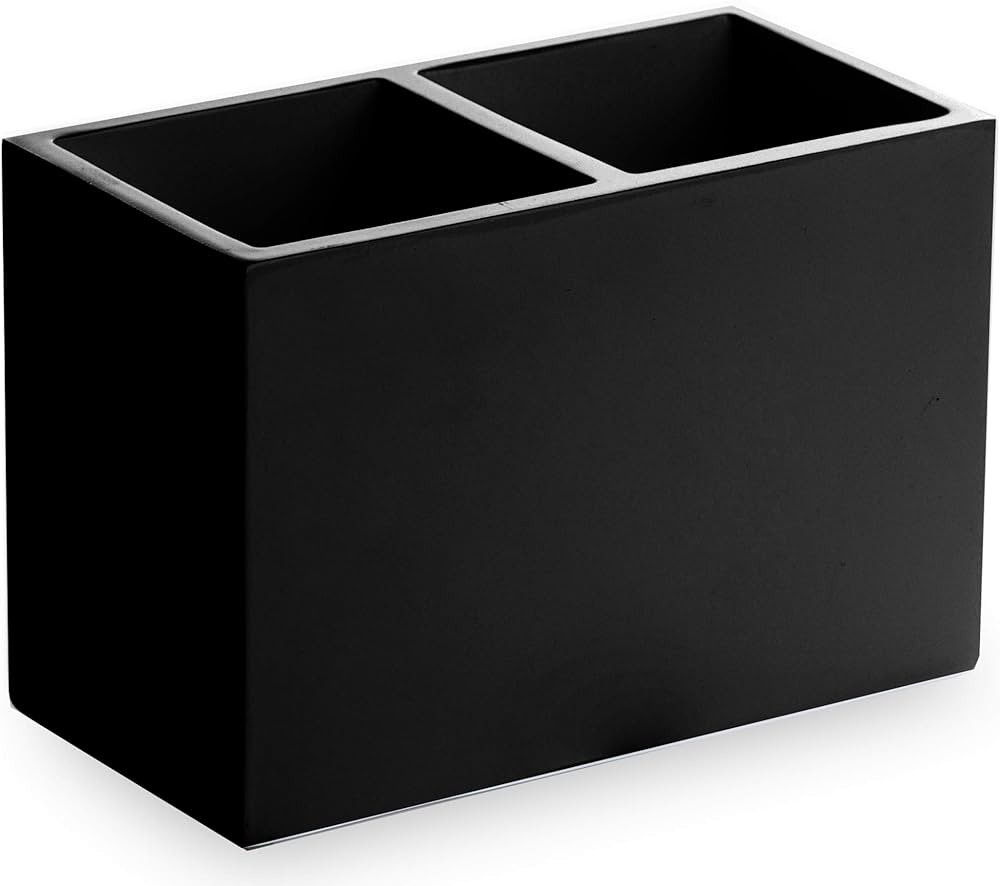BINO Multi Purpose 2 Compartment Organizer, Matte Black - Makeup Brush Holder Makeup Brush Organi... | Amazon (US)