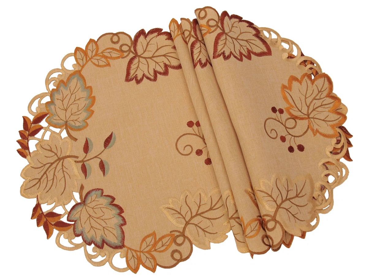 August Grove® Wein Embroidered Cutwork Fall 16" Placemat & Reviews | Wayfair | Wayfair North America