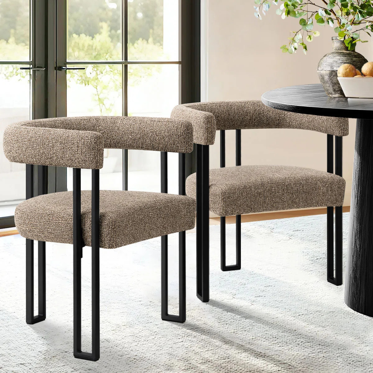 17" Seat Height Upholstered Dining Armchair (Set of 2) | Wayfair North America