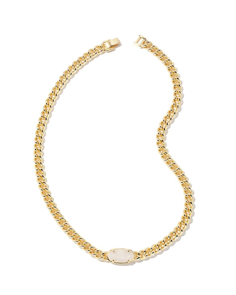 Elisa Gold Chain Necklace in Iridescent Drusy | Kendra Scott